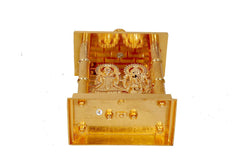 KDT Gold Plated Aluminium Lakshmi Ganesh Idol Murti Temple for Pooja | Maa Laxmi Ganesh Handmade Statue Laxmi MATA, Ganesh Ji Murti for Diwali Pooja Lord Ganesha Laxmi