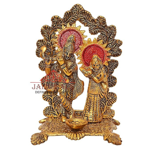 JAIPUR ACE God Idols in Brass Like Metal for Home D?cor and Decorative Gift Gold (Radha Krishna)