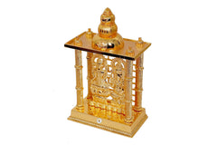 KDT Gold Plated Aluminium Lakshmi Ganesh Idol Murti Temple for Pooja | Maa Laxmi Ganesh Handmade Statue Laxmi MATA, Ganesh Ji Murti for Diwali Pooja Lord Ganesha Laxmi