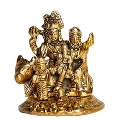 WC_Shiv Parivaar Statue Figurines Home Decor/The Triadic Heart of Shiva Pariwar with Nandi/Meet My Hindu Gods/Mini Hindu Statues/Statue Shiva/Shiva Lingam/Lord Shiva Car Sculpture Décor(Shiv Pariwar)