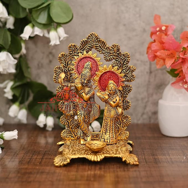 JAIPUR ACE God Idols in Brass Like Metal for Home D?cor and Decorative Gift Gold (Radha Krishna)