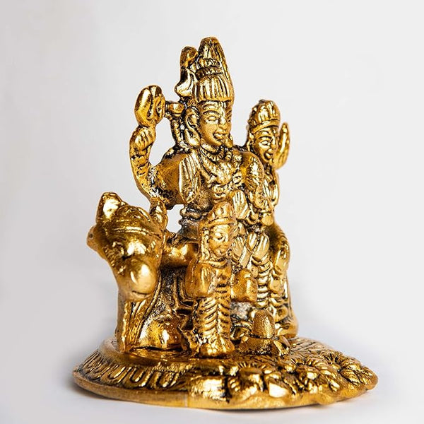 WC_Shiv Parivaar Statue Figurines Home Decor/The Triadic Heart of Shiva Pariwar with Nandi/Meet My Hindu Gods/Mini Hindu Statues/Statue Shiva/Shiva Lingam/Lord Shiva Car Sculpture Décor(Shiv Pariwar)