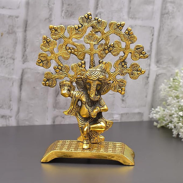 Yalambar Brass Ganapathi showpieces Idols and Figurines - Ideal for Diwali and navarathri Festival Pooja Room Decoration Gifts