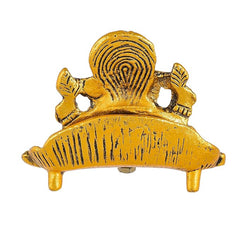 Great Art Ganesh Idol on Leaf - Lord Ganesha with Diya - Metal Hand Craved for Home Decorative Gift Puja Gifts Corporate