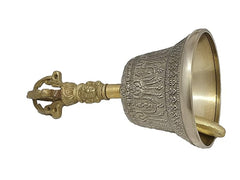 Tibetan Buddhist Bell 6 Inch Brass for Meditation and Pooja - Brass Items