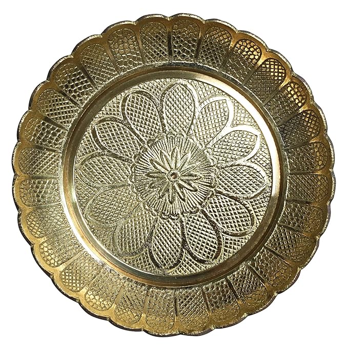 Garvi Gurjari (A Gujarat Govt Enterprise) Metal Crafted Thali (Flower Design)