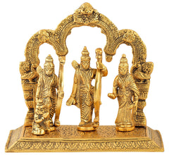 Handicraft Metal Ram Darbar Murti - Lord Ram laxman sita Statue - Showpiece for Diwali - Unique Gifts (20 cm x 10 cm x 18 cm, Gold)