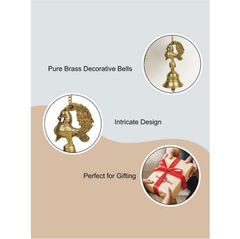 Gold Toned 2 Pieces Brass Hanging Temple Bell