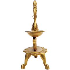 RACPREE RACPREE™ Brass Metal Curved Peacock Design Diya Ht-8" Decorative Showpiece - 20 cm  (Brass, Yellow)