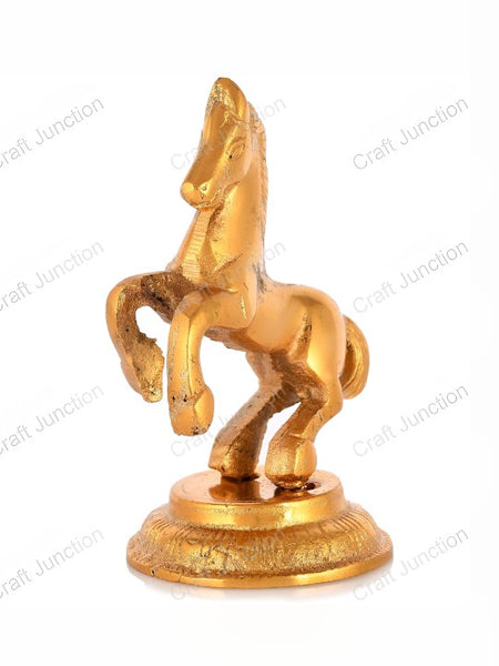 Gold-Toned Metal Running Horse Showpieces