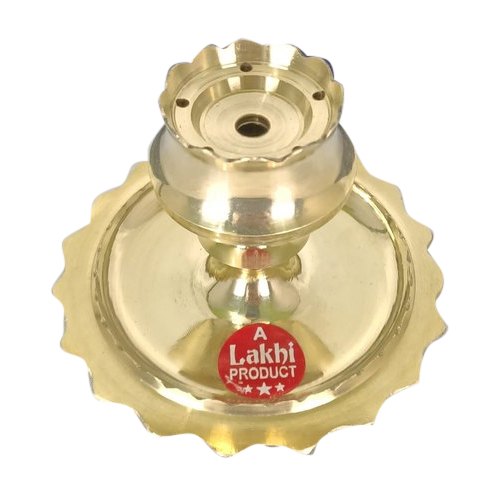 Polished Round Brass Agardan Incense Holder, For PUJA/GIFTING