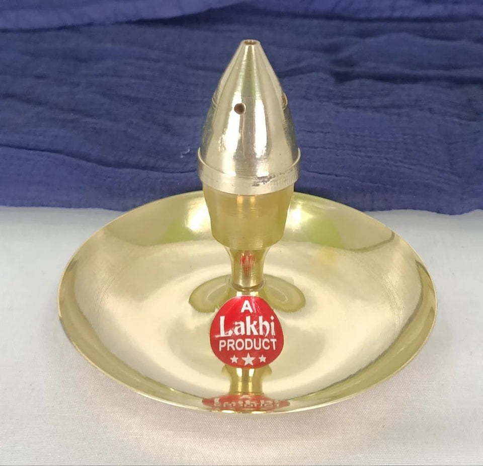 Polished Round Brass Agardan Incense Holder, For PUJA/GIFTING