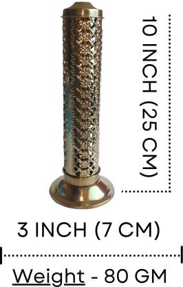 salvusappsolutions Handmade Brass Agarbatti/ Incense Stick Holder, Stand for Temple, Home-Office & Gift Showpiece (Gold_3x10 inch) Brass Incense Holder  (Gold)