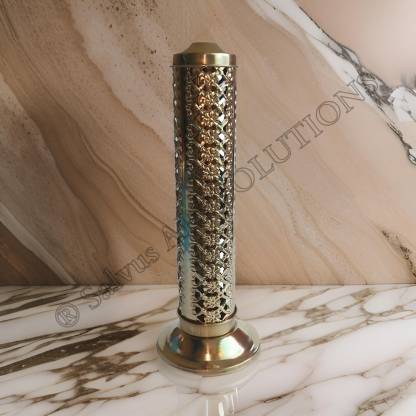 salvusappsolutions Handmade Brass Agarbatti/ Incense Stick Holder, Stand for Temple, Home-Office & Gift Showpiece (Gold_3x10 inch) Brass Incense Holder  (Gold)