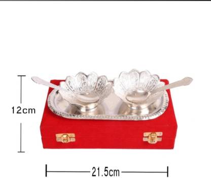 Yunus Silver Plated Decorative Bowl bowl Silver Plated Serving Bowl  (Pack of 5, Silver)