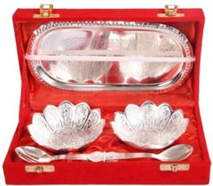 Yunus Silver Plated Decorative Bowl bowl Silver Plated Serving Bowl  (Pack of 5, Silver)