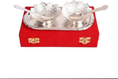 Yunus Silver Plated Decorative Bowl bowl Silver Plated Serving Bowl  (Pack of 5, Silver)