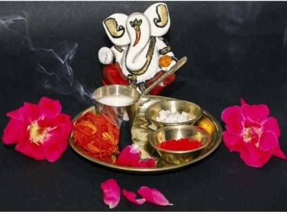 AHARA LADDU GOPAL BHOG THALI, MANDIR POOJA THALI Brass  (1 Pieces, Gold)