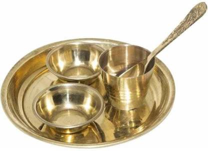 AHARA LADDU GOPAL BHOG THALI, MANDIR POOJA THALI Brass  (1 Pieces, Gold)