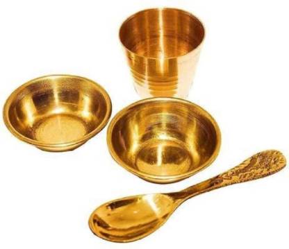AHARA LADDU GOPAL BHOG THALI, MANDIR POOJA THALI Brass  (1 Pieces, Gold)