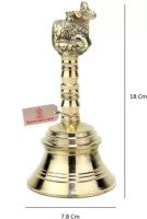 Spherulemuster Nandi Face (16x7.8 cm) Brass Pooja Bell  (Gold, Pack of 1)