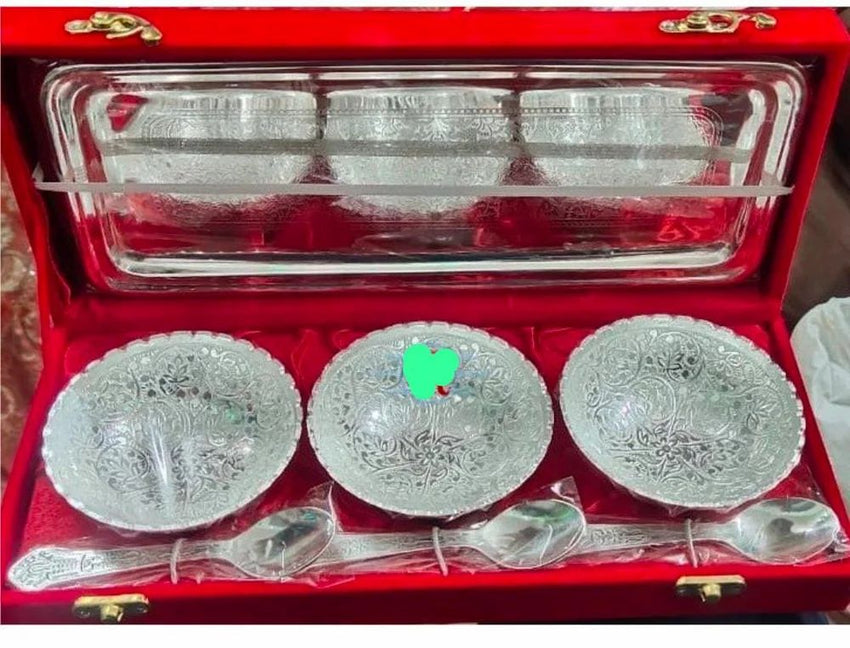 Silver Bowl Set, For Decorative And Gifting Purpose