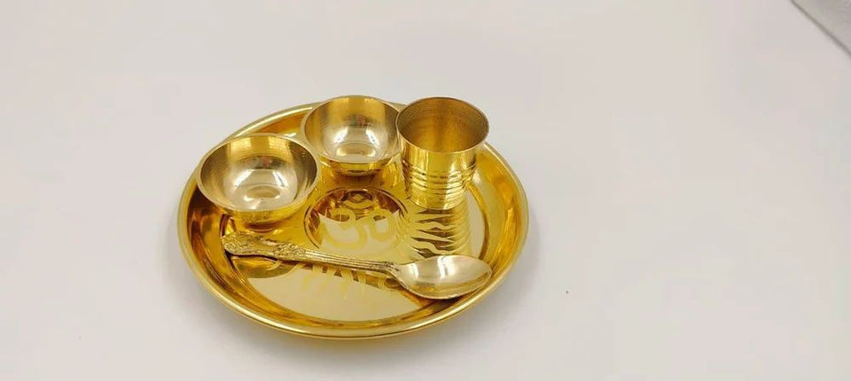 Brass Laddu Gopal Set, Laddu Gopal Food Bowl, Laddu Gopal Thali, For Worship