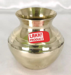 Golden Polished Brass Pot/Brass Puja kalash/Handcrafted Lota/Lota peragi, For Pooja/water/temple