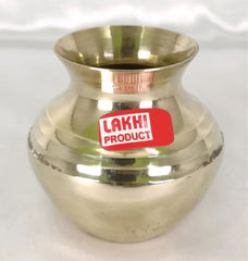 Golden Polished Brass Pot/Brass Puja kalash/Handcrafted Lota/Lota peragi, For Pooja/water/temple