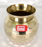 Golden Polished Brass Pot/Brass Puja kalash/Handcrafted Lota/Lota peragi, For Pooja/water/temple