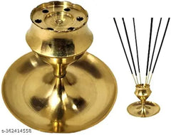 Brass Agarbatti Stand for Pooja Room / Incense Sticks Holder for Home Temple