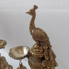 Peacock Brass Diya Festive Decoration Lamps, Home Decor, Traditional Indian Housewarming Gift